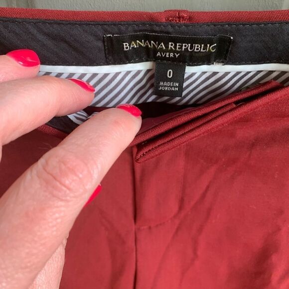Banana Republic Avery Burgundy Pants size 0 - Picture 3 of 5